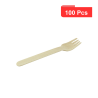 100 Pcs - Fourchette en bois - 14 cm, idéale pour événements et services horeca