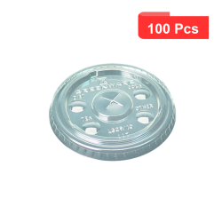 100 Pcs - Couvercle PLA plat transparent LGC9/10 - Diam: 7,8 cm
