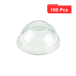 100 Pcs - Couvercle PLA dôme transparent FK-DLGC12/20NH - Diam: 9,2 cm, Hauteur: 4 cm