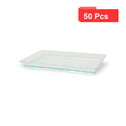 50 Pcs - Éléments de plateau "Klarity" - Plastique vert transparent, 18 x 13 cm