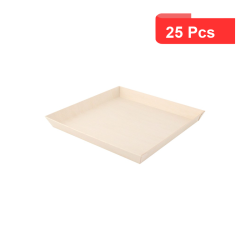 25 Pcs - Barquette carrée en bois "Samouraï" - 23 x 23 cm, Hauteur: 2,5 cm