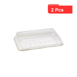 2 Pcs - Plateau traiteur rectangulaire pulpe blanc - 45,5 x 30,5 cm, Hauteur: 2 cm