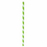 Chalumeau Papier Vert Citron/Blanc L: 0,6 cm H: 21 cm