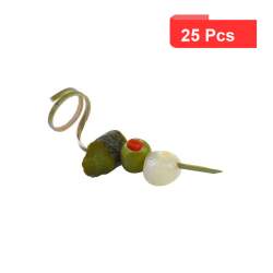 25 Pcs - Pique en bambou "Twist" - 9,4 cm x 2 cm x 2,2 cm