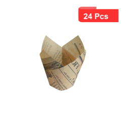 24 Pcs - Caissette de cuisson papier "Newsie" - Diam: 4,5 cm, Hauteur: 8 cm