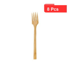 8 Pcs - Fourchette bambou "Bambi" - 2,4 cm, 1,2 cm, Long: 15,8 cm