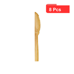 8 Pcs - Couteau bambou "Bambi" - 16 cm, Écologique et Résistant