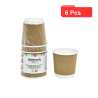 6 Pcs - Gobelet en carton laminé PLA double paroi kraft - 120 ml, Diam: 6,2 cm, Hauteur: 6 cm