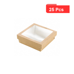 25 Pcs - Boîte carton brun "Kray" - 700 ml, 15,5 x 15,5 cm, Hauteur: 5 cm
