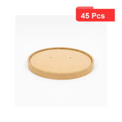 45 Pcs - Couvercle carton kraft pour chaud et froid - Diam: 18,5 cm x 1,6 cm