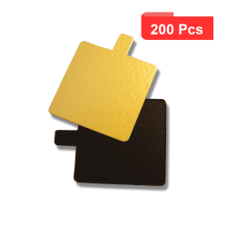 200 Pcs - Carré carton double face or/noir - 8 x 8 cm, parfait pour vos décorations