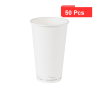 50 Pcs - Gobelet en carton Eden blanc - Ø90mm, Hauteur: 136mm, sans plastique