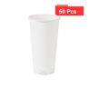 50 Pcs - Gobelet carton Eden blanc - Ø90mm, Hauteur: 161mm, sans plastique