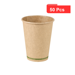 50 Pcs - Gobelet en carton kraft "Zen" - Ø90 mm, Hauteur: 110 mm, sans plastique