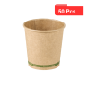 50 Pcs - Gobelet en carton kraft brun "Zen" - Ø62 mm, Hauteur: 62 mm, sans plastique