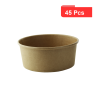 45 Pcs - Saladier rond en carton brun Buckaty - Ø150 mm, Hauteur: 60 mm, sans plastique