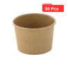 50 Pcs - Pot à Soupe et Glace en Carton Kraft - Ø61mm, Hauteur: 40mm, Sans Plastique