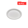 50 Pcs - Assiette ronde blanche en pulpe - Ø261 mm, Hauteur: 21 mm