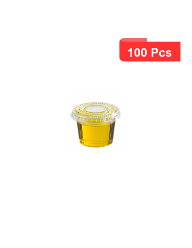 100 Pcs - Pot en plastique PET transparent - 60 ml, Diam: 6,5 cm, Hauteur: 2,8 cm