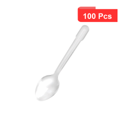 100 Pcs - Cuillère à café plastique transparente - Idéale pour service, légère et durable