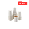 50 Pcs - Gobelet Imprimé Blanc Kraft - 450 ml, Ø: 9 cm, Hauteur: 13,4 cm