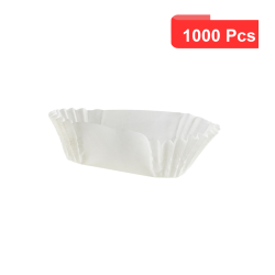 1000 Pcs - Caissette papier ovale blanche - 60x17 mm, Hauteur: 15 mm