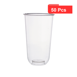 50 Pcs - Gobelet dessert PLA transparent - 720 ml, Diam: 9,6 cm, Hauteur: 15,6 cm