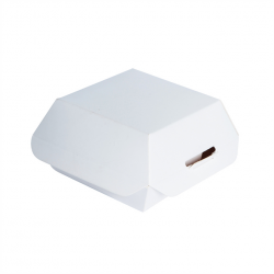 Mini Boite Burger En Carton Blanc Par 25 unités L: 8 cm x l: 7,5 cm x H: 5 cm x P: 8 g