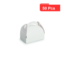 50 Pcs - Boîte Pâtissière blanche avec anse - 20 x 20 x 17 cm, idéale pour desserts