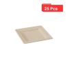 25 Pcs - Assiette carrée brune en pulpe - 200x200 mm, éco-responsable