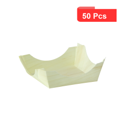 50 Pcs - Mini assiette bois Pin Up - 80x80 mm, Hauteur: 15 mm