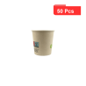 50 Pcs - Gobelet en carton blanc bambou - Ø62 mm, Hauteur: 60 mm, laminé PE