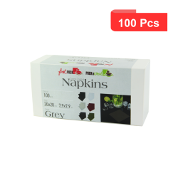 100 Pcs - Serviette cocktail coton gris - 200 x 195,2 mm