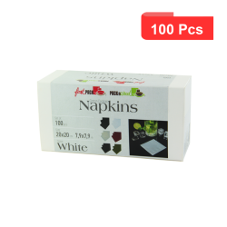 100 Pcs - Serviette cocktail coton blanc - 200 x 195,2 mm