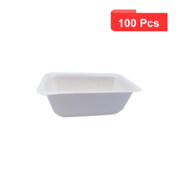 100 Pcs - Barquette scellable pulpe laminée PLA - 137x95 mm, Hauteur: 45 mm