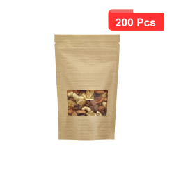 200 Pcs - Sac kraft transparent avec zip - 15 cm x 22 cm, idéal pour stockage