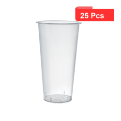 25 Pcs - Gobelet Bubble Tea Transparent - 580 ml, Hauteur: 155 mm