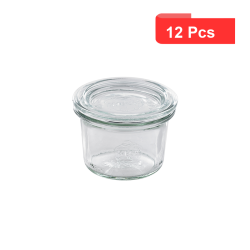 12 Pcs - Bocal en verre Weck Bokocook - Ø60 mm, Hauteur: 60 mm, avec couvercle