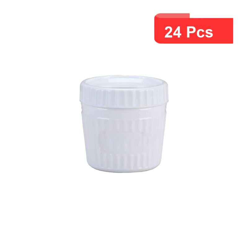 24 Pcs - Combo Bol CookShow en verre opale - Ø 104 mm, Hauteur: 96 mm, avec couvercle PP 24 Pcs - Combo Bol CookShow en verre opale - Ø 104 mm, Hauteur: 96 mm, avec couvercle PP