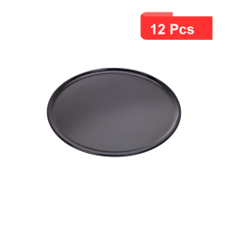 12 Pcs - Plateau noir pour pizza Aluminium Anodisé - Ø305 mm, Hauteur: 8 mm