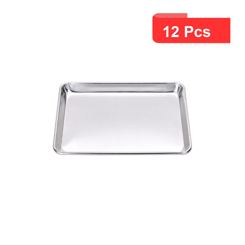 12 Pcs - Plateau de service en aluminium - 330x254 mm, Hauteur: 25,4 mm 12 Pcs - Plateau de service en aluminium - 330x254 mm, Hauteur: 25,4 mm
