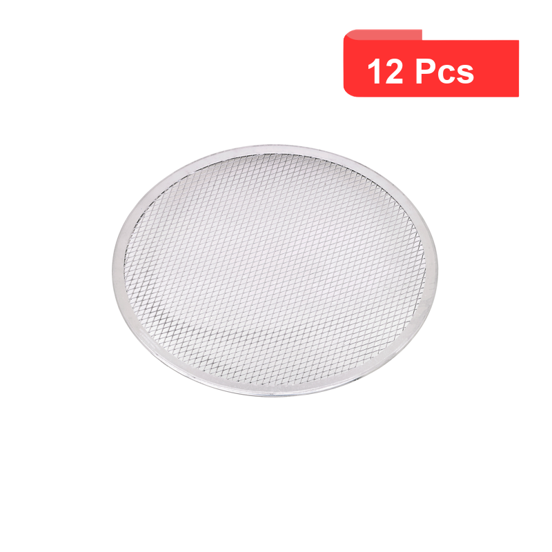 12 Pcs - Grille à pizza ronde aluminium - Ø330,2 mm, Hauteur: 4 mm 12 Pcs - Grille à pizza ronde aluminium - Ø330,2 mm, Hauteur: 4 mm