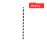 25 Pcs - Chalumeau papier noir/blanc