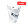 50 Pcs - Gobelet snack refermable perforé carton blanc décor journal 350 ml Diam: 8,6 cm 8,6 x 6 x 13,9 cm