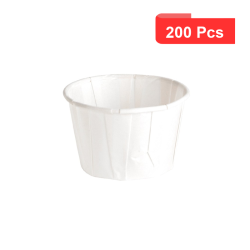 200 Pcs - Pot papier plissé blanc avec boîte distributrice 60 ml Diam: 5,4 cm 5,4 x 4 x 3,5 cm
