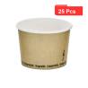 25 Pcs - Pot à soupe carton blanc 450 ml Diam: 11,4 cm 11,4 x 9,3 x 8 cm