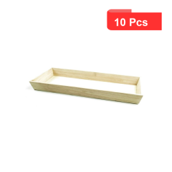 10 Pcs - Plateau repas bois "Noa" - 39 x 29 cm, Hauteur: 4 cm, Idéal horeca