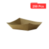250 Pcs - Barquette kraft ingraissable avec PE 400 ml 17 x 12,5 x 3,5 cm