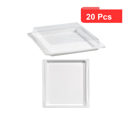 20 Pcs - Plateau rectangulaire pulpe "Atlas" format 2/3 27,3 x 26,5 x 2 cm