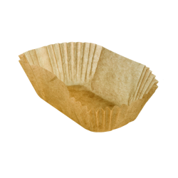100 Pcs - Caissette papier de cuisson ovale brune siliconée 97x52mm H40mm